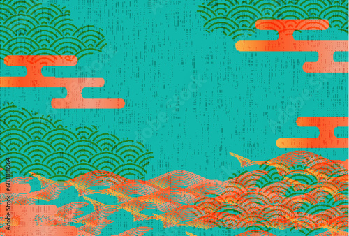 和柄　年賀状　模様　背景