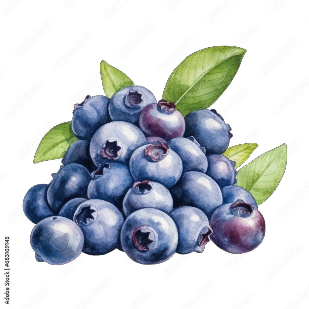 Fototapeta premium Blueberries isolated on white transparent background