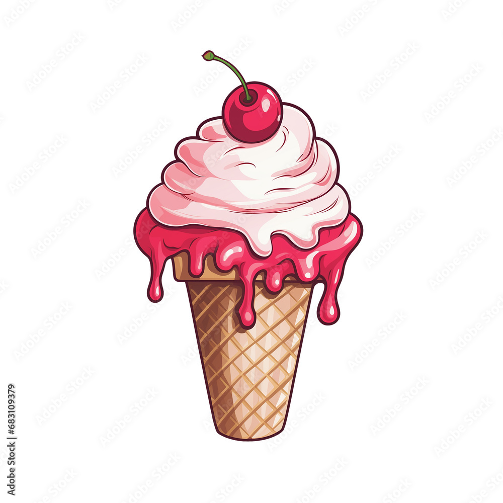 Drawn ice cream isolated on transparent background. PNG file. Drawn ice cream isolated on transparent background. PNG file.