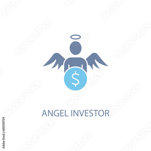Angel investor concept line icon. Simple element illustration. Angel investor concept outline symbol design.