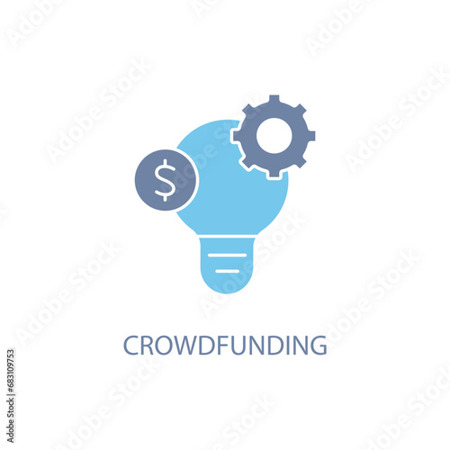 crowd funding concept line icon. Simple element illustration. crowd funding concept outline symbol design.