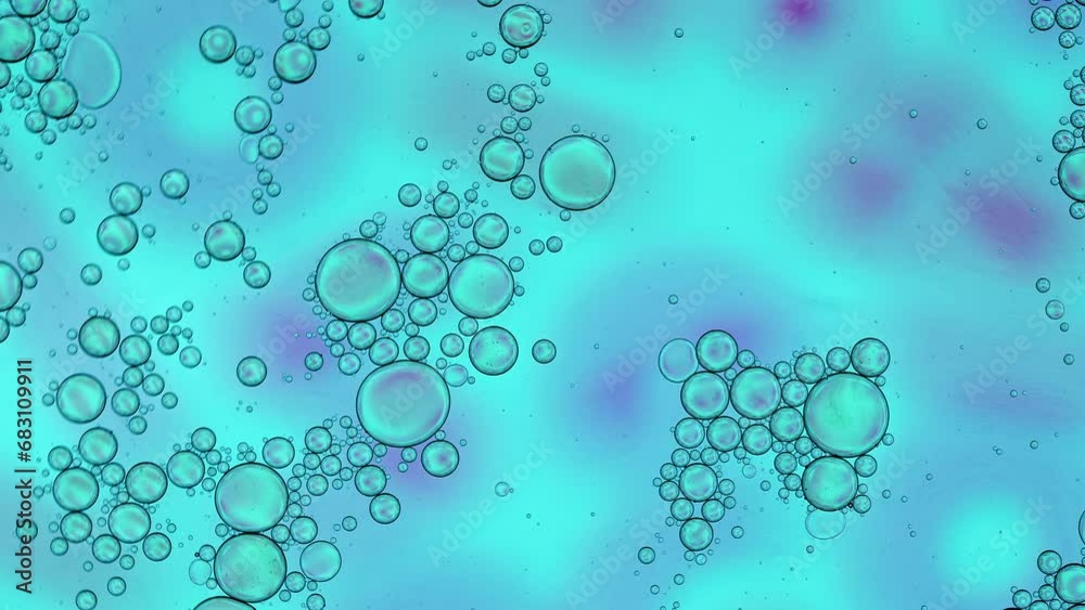 Abstract Colorful Food Oil Drops Bubbles and spheres Flowing on Water Surface Abstract Colorful Food Oil Drops Bubbles and spheres Flowing on Water Surface