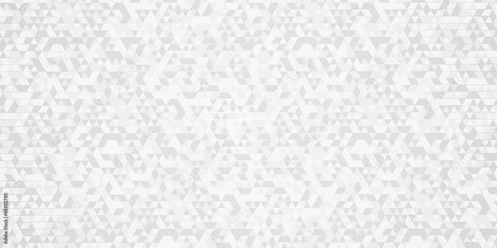 Modern abstract seamless geometric low poly white and gray pattern background. Geometric print composed of triangles. white triangle tiles pattern mosaic background.