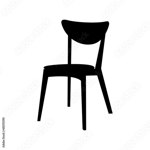 Silhouette Icon Chair vector comfortable furniture armchair illustration of business office-chair or easy-chair isolated on white background 