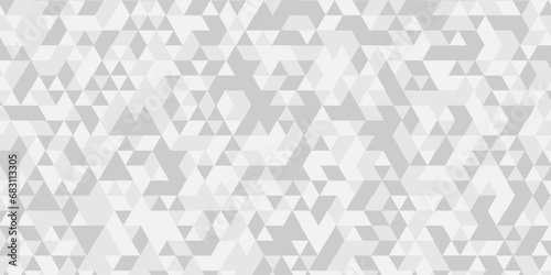 Modern abstract seamless geometric low poly white and gray pattern background. Geometric print composed of triangles. white triangle tiles pattern mosaic background.