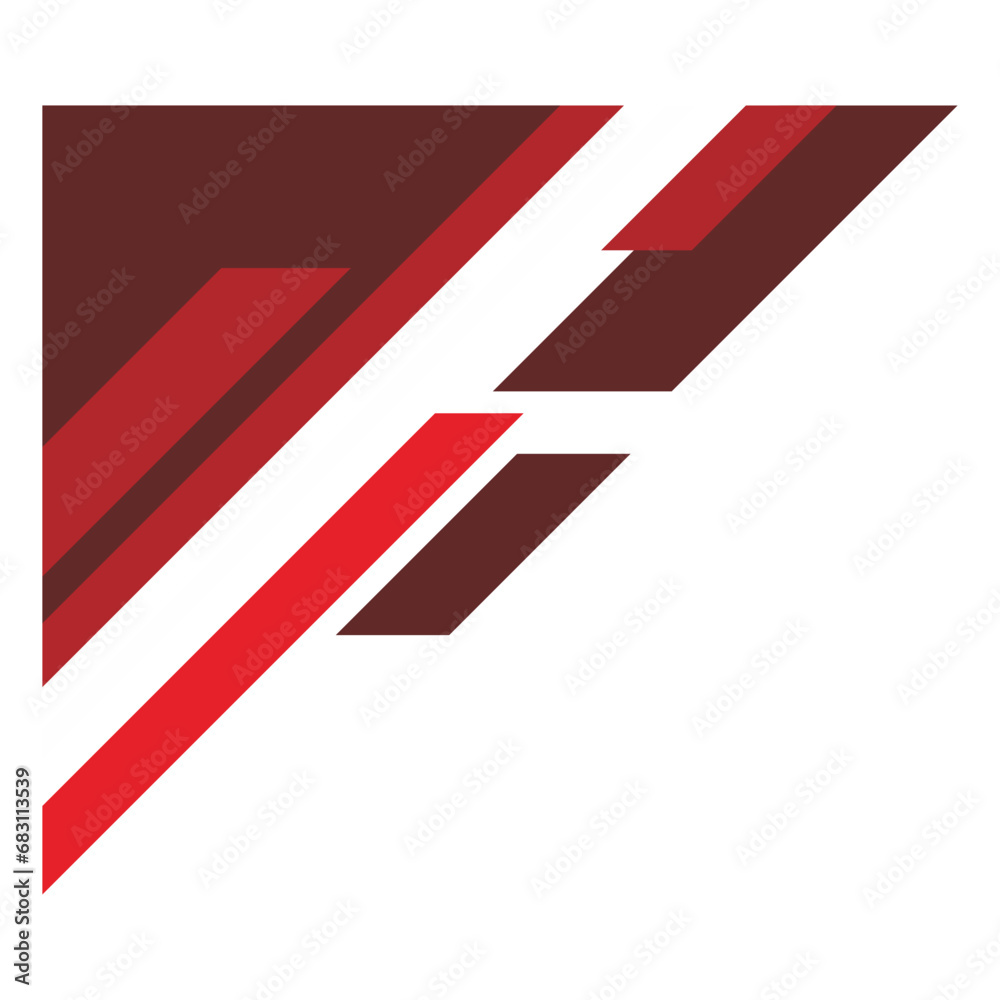 Red Corner Border Geometric Vector Design Red Corner Border Geometric Vector Design