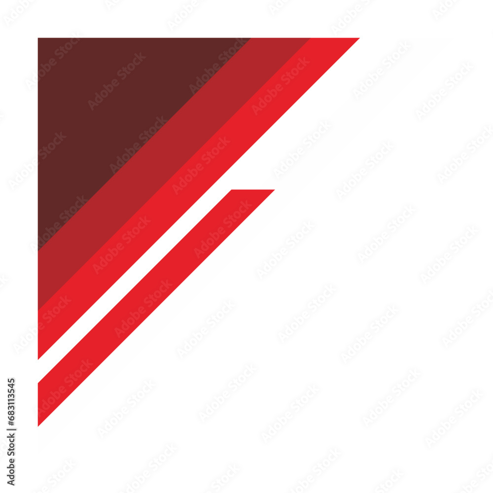 Red Corner Border Geometric Vector Design Red Corner Border Geometric Vector Design