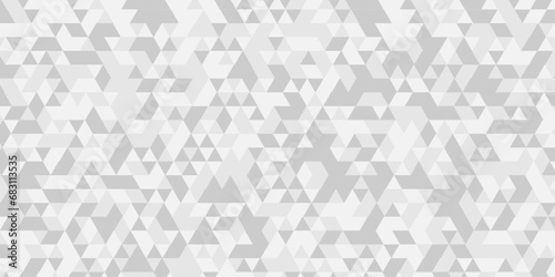 Modern abstract seamless geometric low poly white and gray pattern background. Geometric print composed of triangles. white triangle tiles pattern mosaic background.