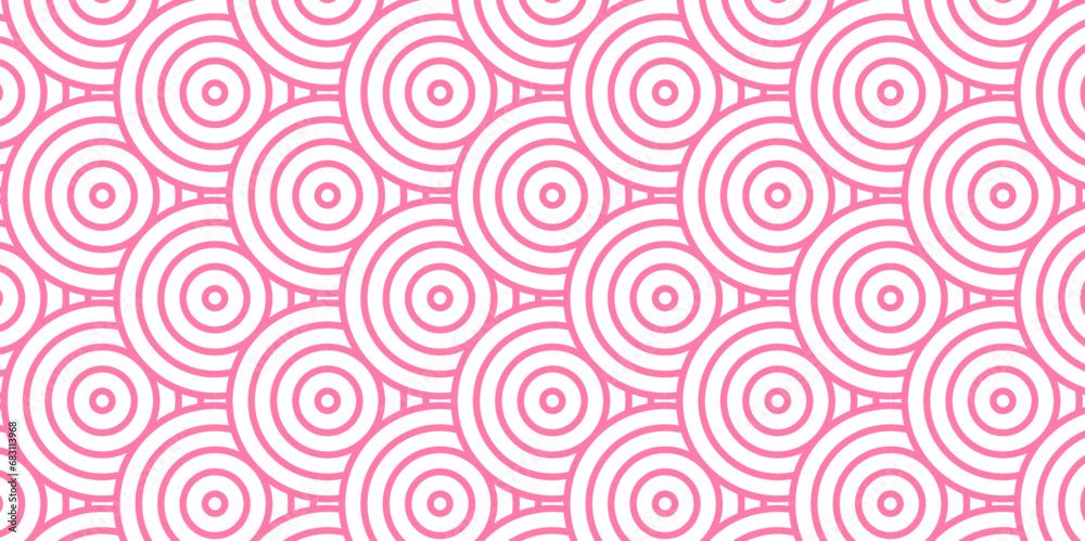 Abstract Pattern with wave lines pink spiral white scripts background. seamless geomatics overlapping create retro line backdrop pattern background. Overlapping Pattern with Transform Effect.