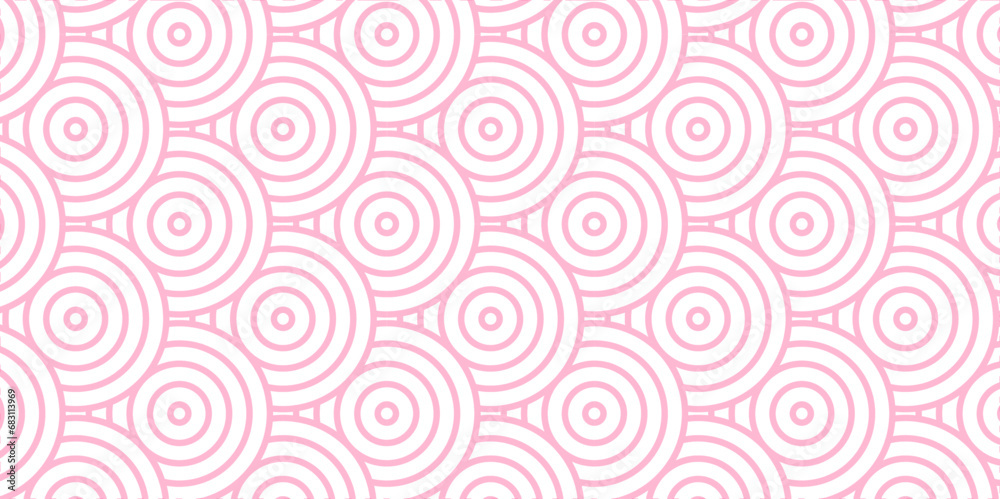 Abstract Pattern with wave lines pink spiral white scripts background. seamless geomatics overlapping create retro line backdrop pattern background. Overlapping Pattern with Transform Effect.