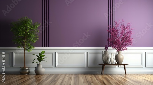 紫色のシンプルな部屋