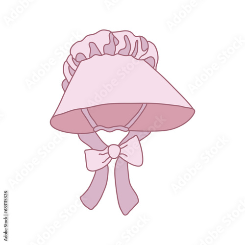 Kids drawing Cartoon Vector illustration bonnet hat Isolated on White Background
