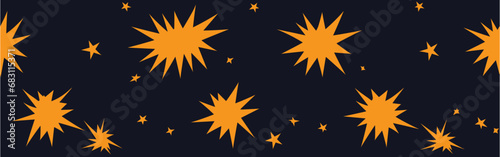 Dark Orange vertical texture with beautiful stars. Modern geometrical abstract illustration with stars. Seamless.