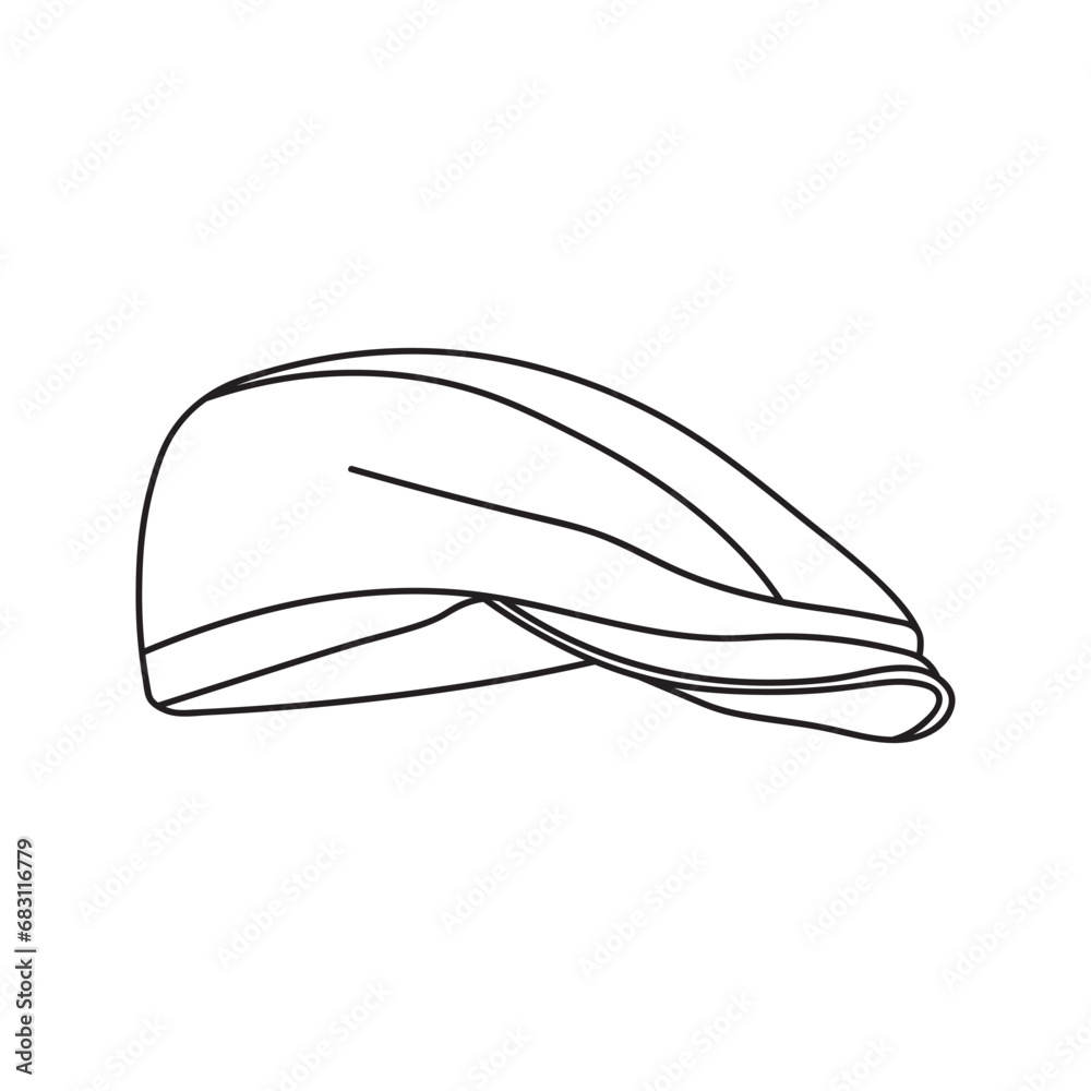 Hand drawn Kids drawing Cartoon Vector illustration golf cap Isolated on White Background Hand drawn Kids drawing Cartoon Vector illustration golf cap Isolated on White Background