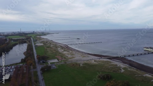 Wallpaper Mural Scenic drone footage of Malmo, Sweden. Fascinating aerial views of the shore, seaside and Oresund Bridge. Torontodigital.ca