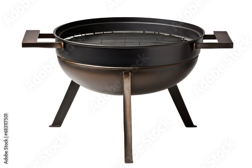 a high quality stock photograph of a single brazier full body in the center isolated on white background