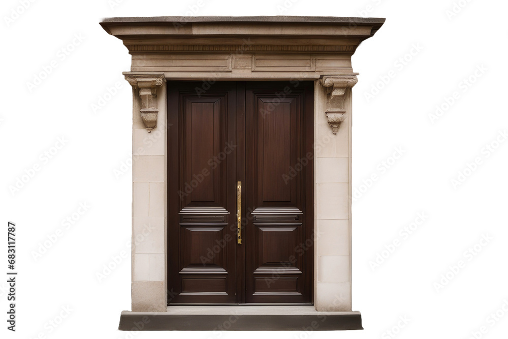 a high quality stock photograph of a single dark brown door isolated on white background a high quality stock photograph of a single dark brown door isolated on white background