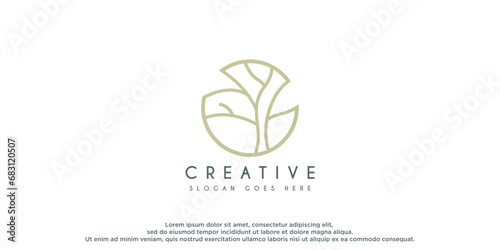 simple modern tree logo design vector