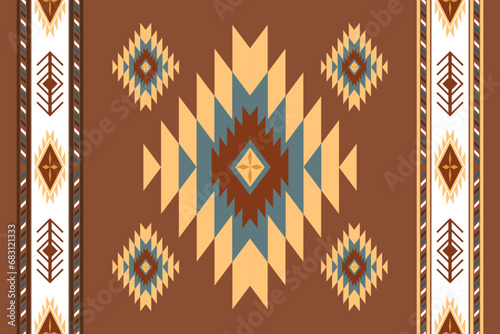 Geometric design fabric pattern, seamless, wallpaper, clothing, carpet, fiber, yarn and shawl. Asian Indian. Southeastern native cloth patterns. Abstract background.
