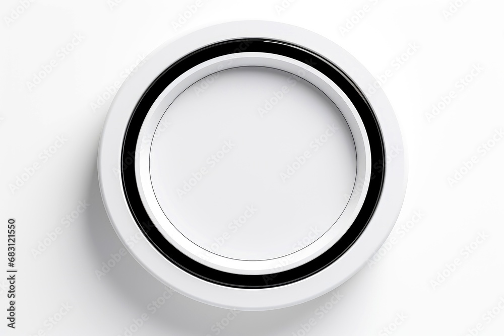 Abstract high tech multicolor button on white background Abstract high tech multicolor button on white background