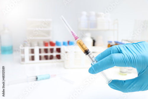 Konstfotografi vaccine in needle, The concept of vaccination to prevent disease