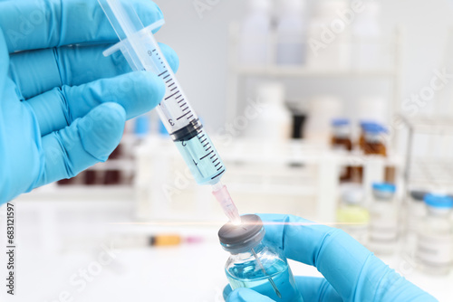 vaccine in needle, The concept of vaccination to prevent disease