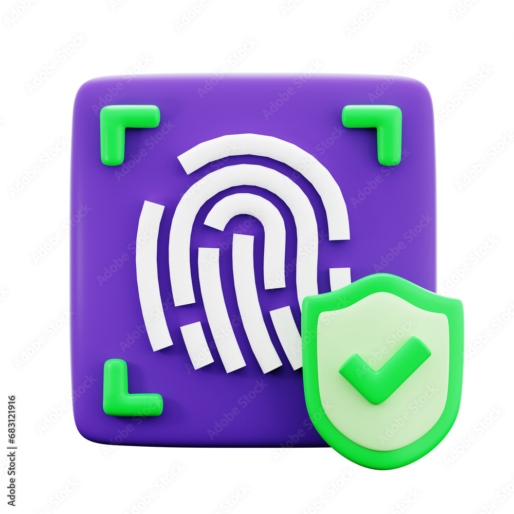 fingerprint biometric sensor with privacy security check for cyber Internet protection 3d icon illustration render design fingerprint biometric sensor with privacy security check for cyber Internet protection 3d icon illustration render design