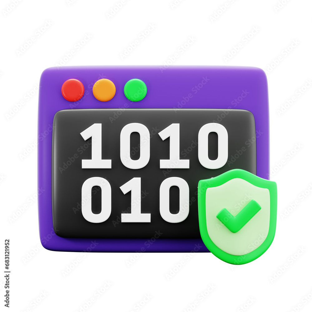 application software program with binary number on screen for virus operating system attack. cyber internet security 3d icon illustration render design application software program with binary number on screen for virus operating system attack. cyber internet security 3d icon illustration render design