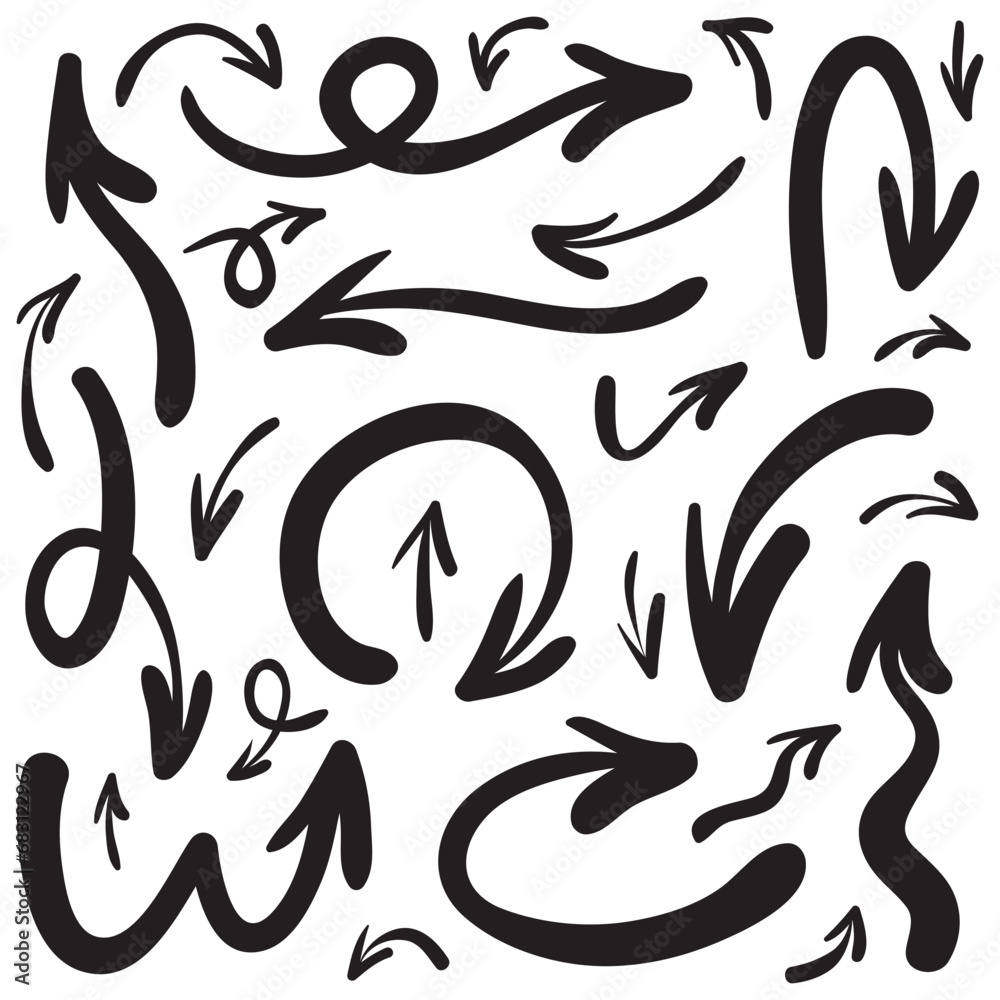 set of hand drawn arrows .Vector doodle design elements. Illustration on white background.for business infographic, banner, web and concept design. set of hand drawn arrows .Vector doodle design elements. Illustration on white background.for business infographic, banner, web and concept design.
