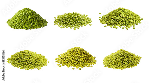 Collection of PNG. Mung beans isolated on a transparent background. photo