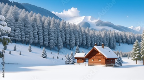 winter landscape in the mountains © Logo