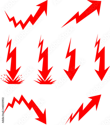 red arrow lightning icon
