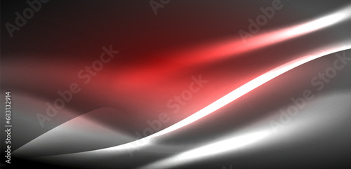 Neon-lit waves surge across background, mesmerizing dance of luminescence and motion. Dynamic backdrop captures essence of energy and modern aesthetics