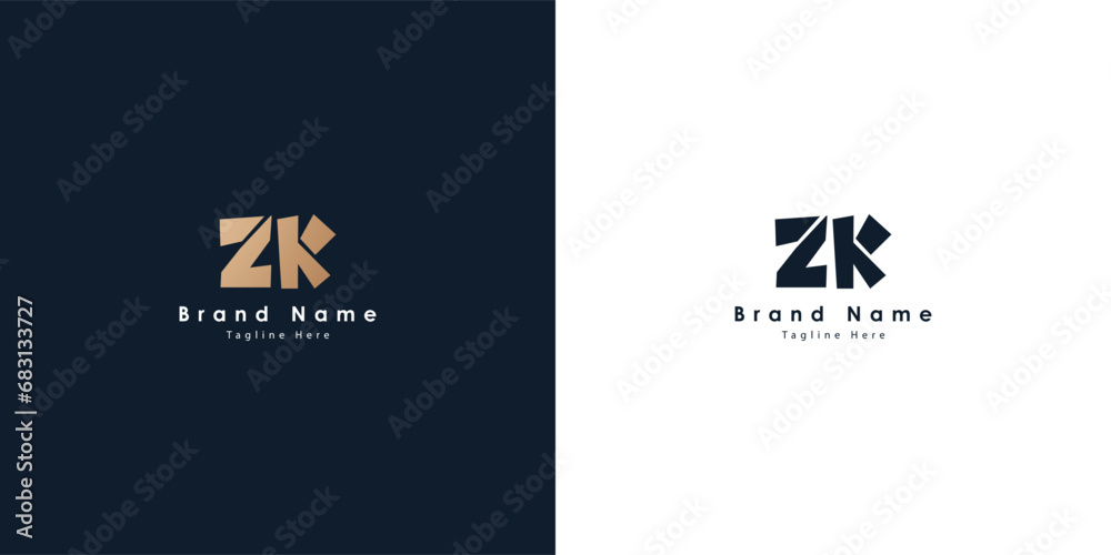 ZK Letters vector logo design