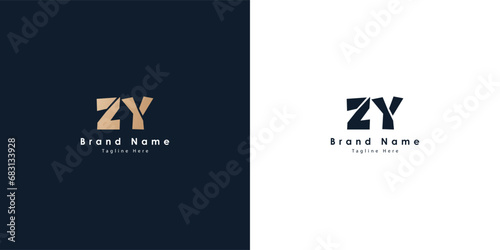 ZY Letters vector logo design