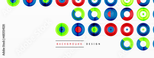 Abstract background with circle symmetric grid composition. Circle pattern creating sense of movement. Grid adds structure and balance to the composition, with equal spacing between each circle