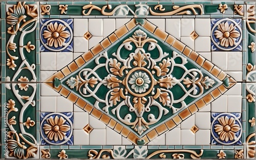 Celtic ceramic tile texture, classic and old school with 8K resolution.