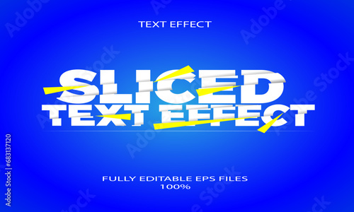 Sliced text effect editable font style