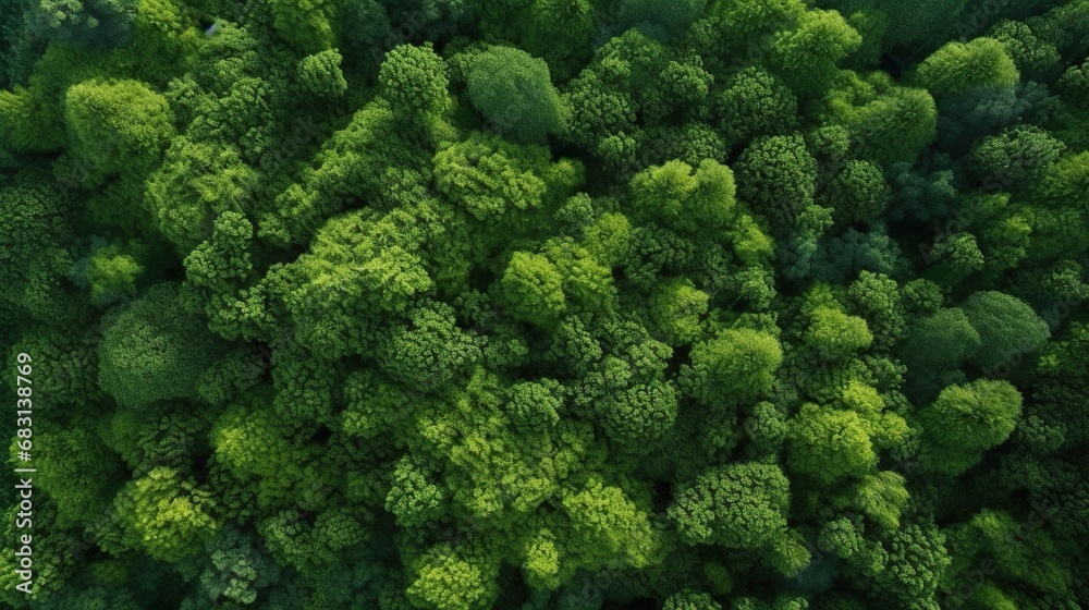 Green forest top view , background 