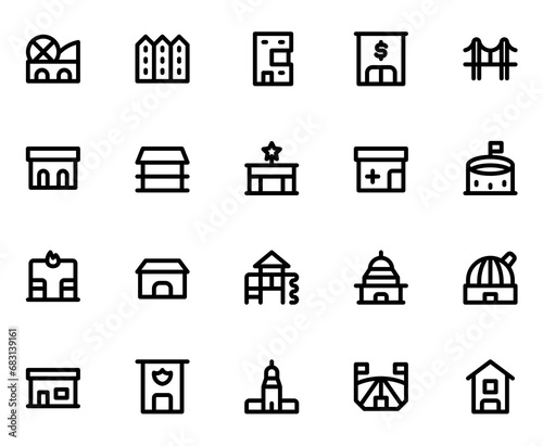 Building Line Icon Sheet