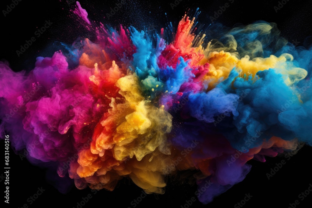 Explosion of colorful powder 