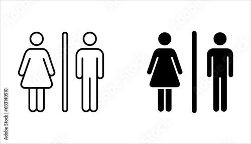 men and women restroom icon set. toilet icon set sign symbol. Girls and boys restroom sign.