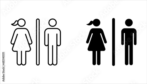 men and women restroom icon set. toilet icon set sign symbol. Girls and boys restroom sign.