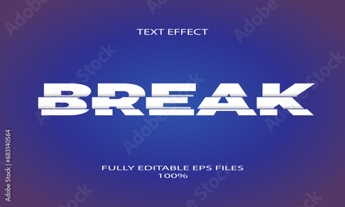 Sliced text effect editable font style