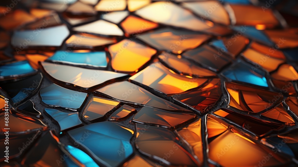 A dark bright orange mosaic UHD wallpaper