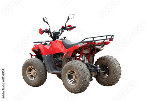 Billede på lærred ATV Quad-bike vehicle, isolated on transparent background.