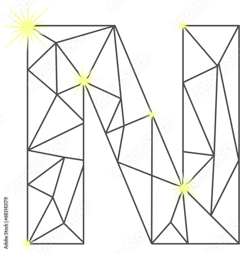 Connected Star Letter N
