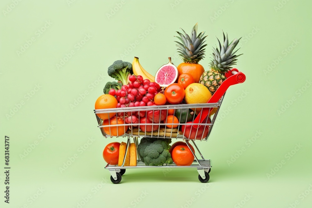 Shopping healthy food, COPY SPACE, generative ai Shopping healthy food, COPY SPACE, generative ai