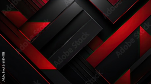 Modern red and black geometric design background