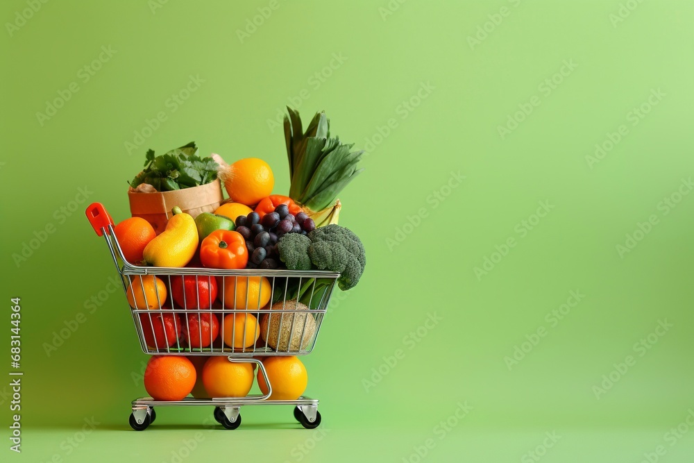 Shopping healthy food, COPY SPACE, generative ai Shopping healthy food, COPY SPACE, generative ai